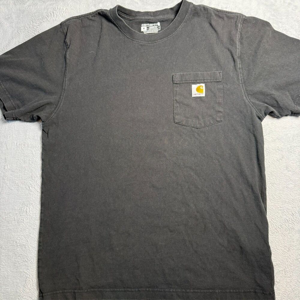 Carhartt Men's Black Solid Logo Pocket Crew Neck Short Sleeve Tee | M